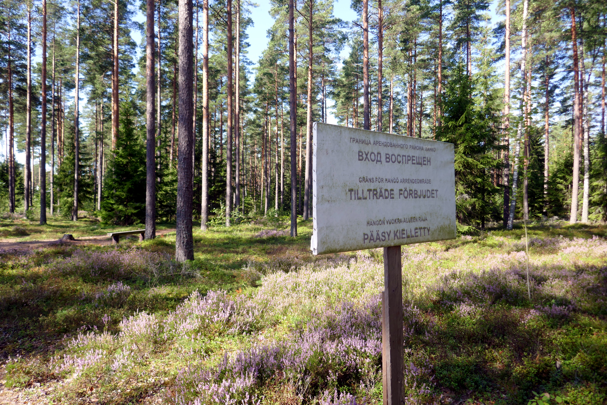 The border warning poster on the Finnish side. It was definitely not good for your health to cross this line...